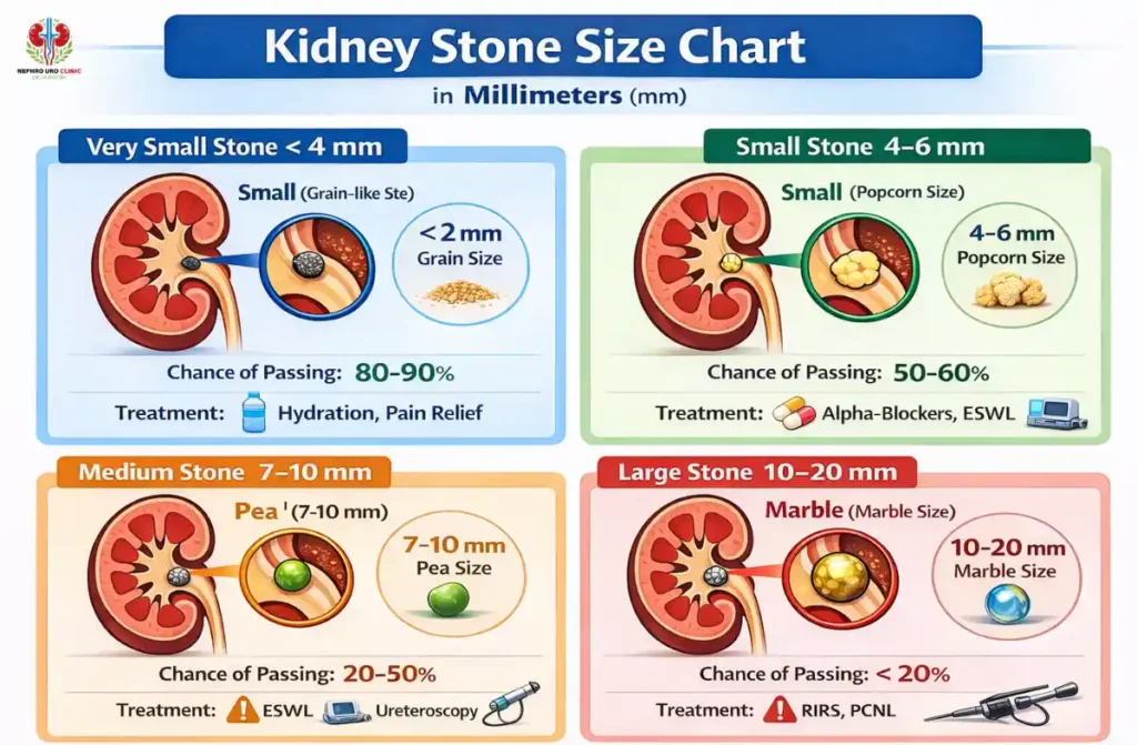 Kidney Stone Size Chart in mm